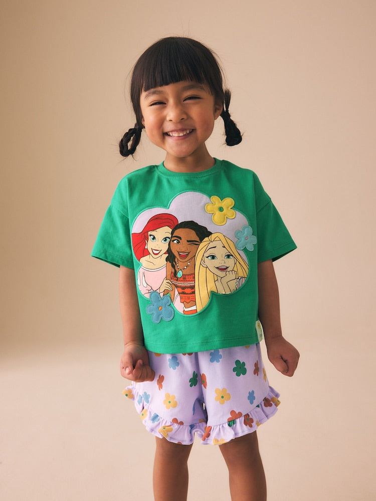 Green Disney Princess Shorts Set (3mths-7yrs)