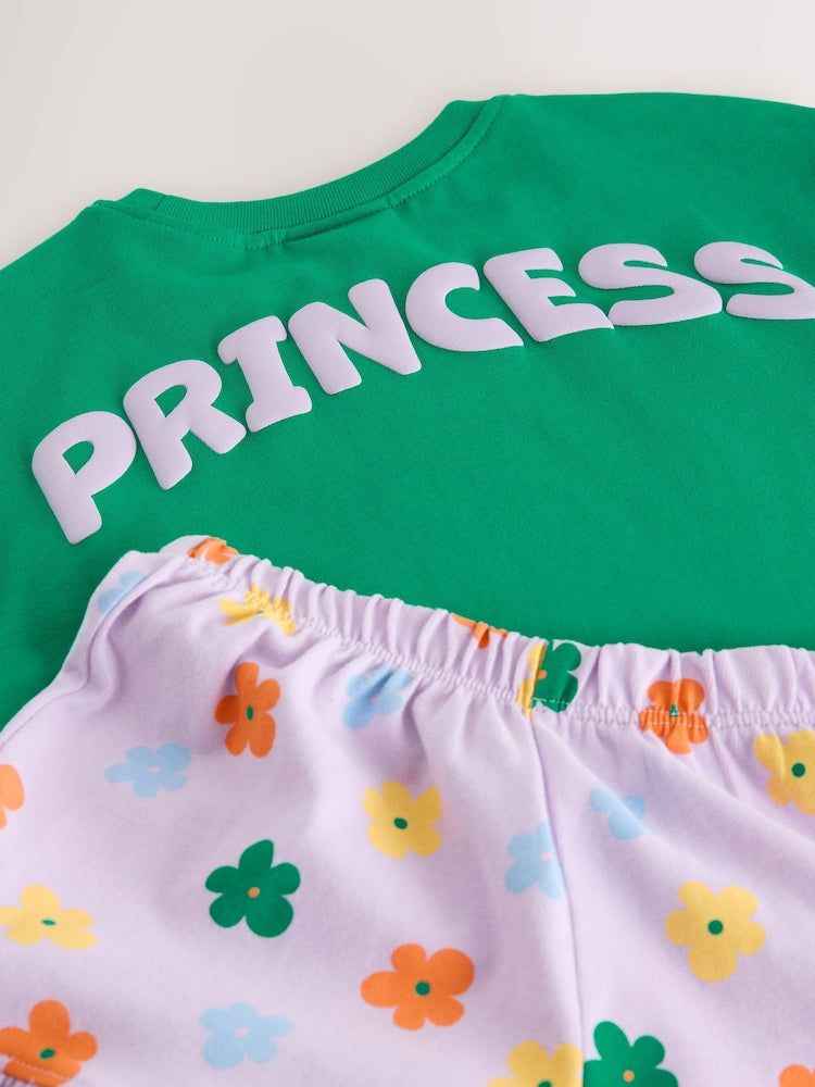 Green Disney Princess Shorts Set (3mths-7yrs)
