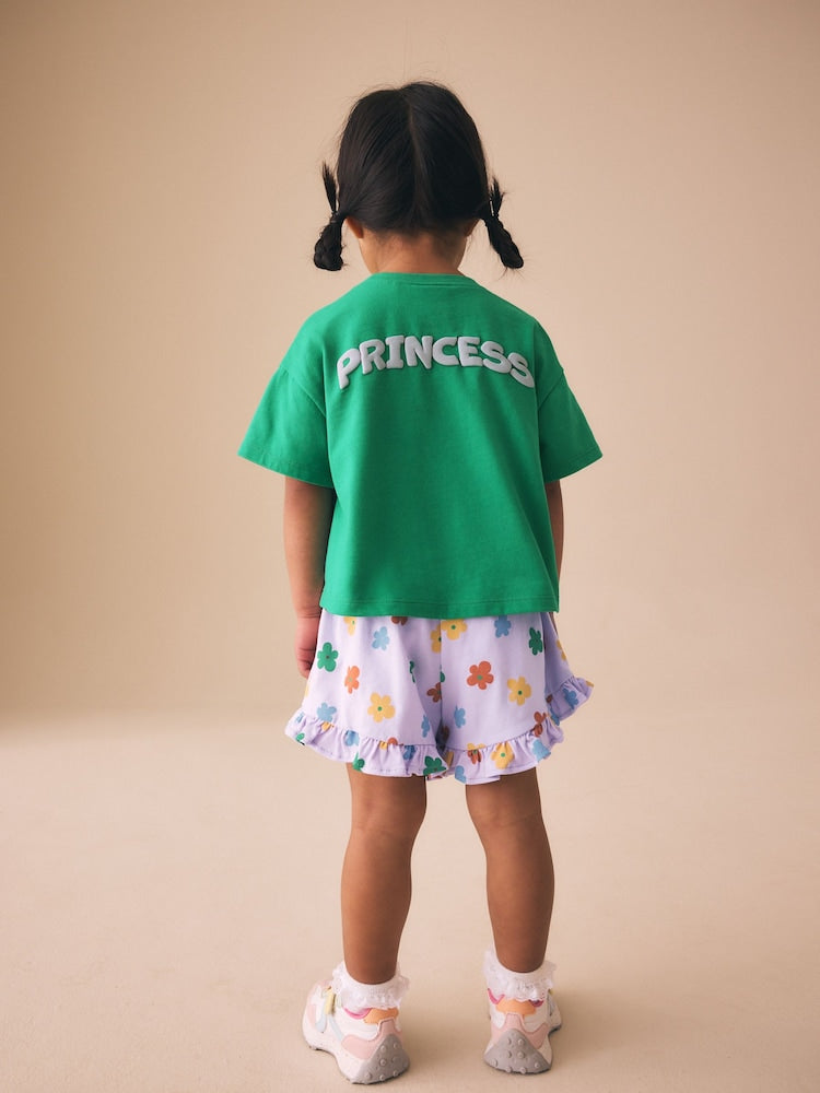 Green Disney Princess Shorts Set (3mths-7yrs)