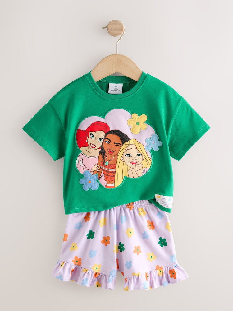 Green Disney Princess Shorts Set (3mths-7yrs)