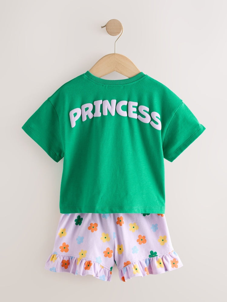 Green Disney Princess Shorts Set (3mths-7yrs)