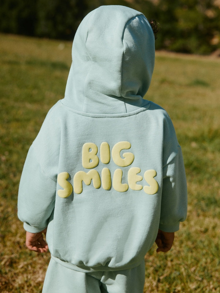 Sage Green Big Smiles Hoodie and Shorts Set (3mths-7yrs)