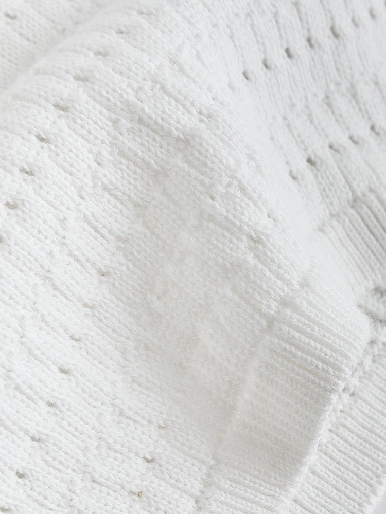 White Collared Knit Top and Shorts Baby Set (0mths-2yrs)