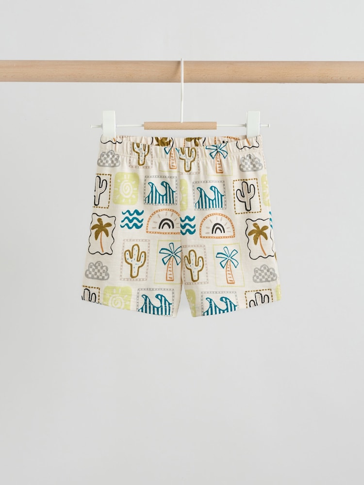 Neutral Palm Print Shirt and Shorts Baby Set (0mths-2yrs)