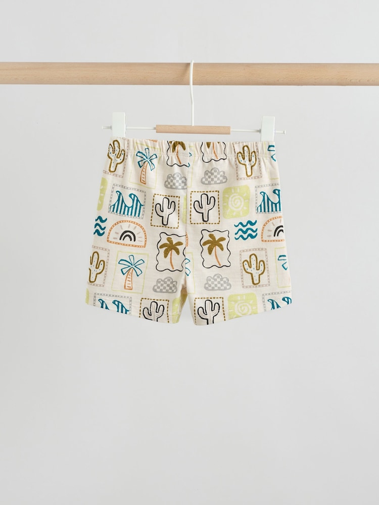 Neutral Palm Print Shirt and Shorts Baby Set (0mths-2yrs)
