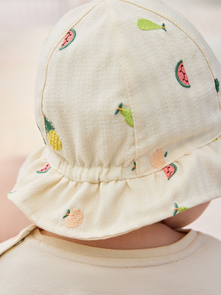 Bright Fruit Embroidered Baby Bucket Hats 2 Pack