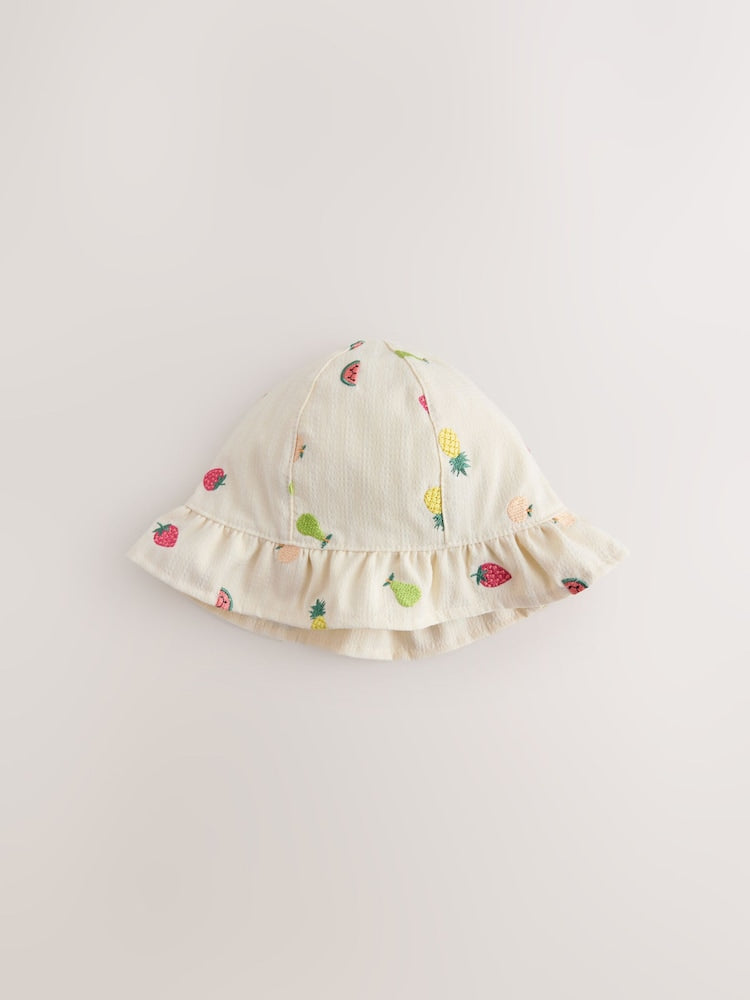 Bright Fruit Embroidered Baby Bucket Hats 2 Pack