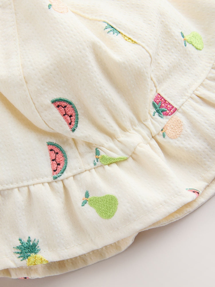 Bright Fruit Embroidered Baby Bucket Hats 2 Pack