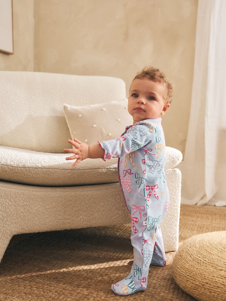 Blue/Pink Sleepsuits 3 Pack (0mths-2yrs)
