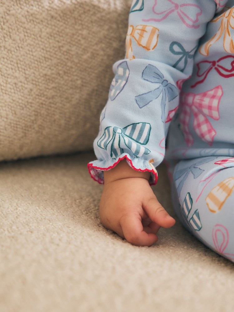 Blue/Pink Sleepsuits 3 Pack (0mths-2yrs)