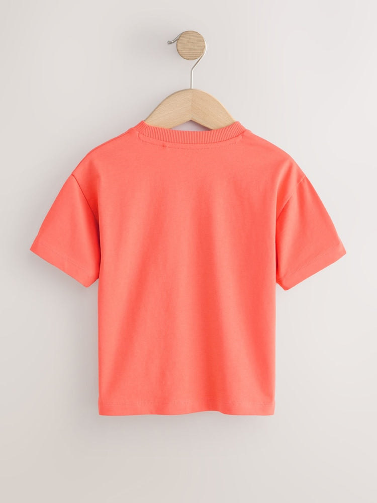 Coral Pink Short Sleeve Plain T-Shirt (3mths-7yrs)