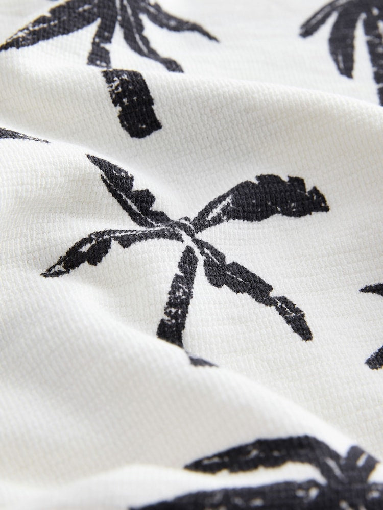 White/Black Palm Trees Short Sleeve All-Over Print T-Shirt and Shorts Set (3mths-7yrs)