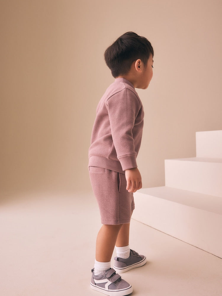 Dark Pink Jersey Bomber and Shorts Set (3mths-7yrs)