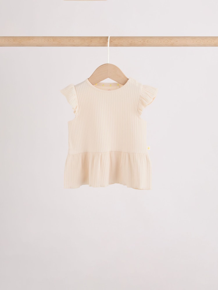 Pink Baby Short Sleeve Peplum T-Shirts 4 Pack (0mths-2yrs)