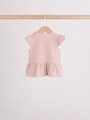 Pink Baby Short Sleeve Peplum T-Shirts 4 Pack (0mths-2yrs) - Size 50cm (First Size)