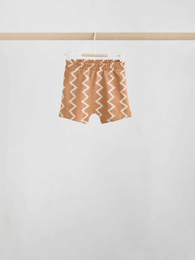 Grey/Blue Wave Print Tops and Shorts Baby Set 6 Piece (0mths-2yrs)