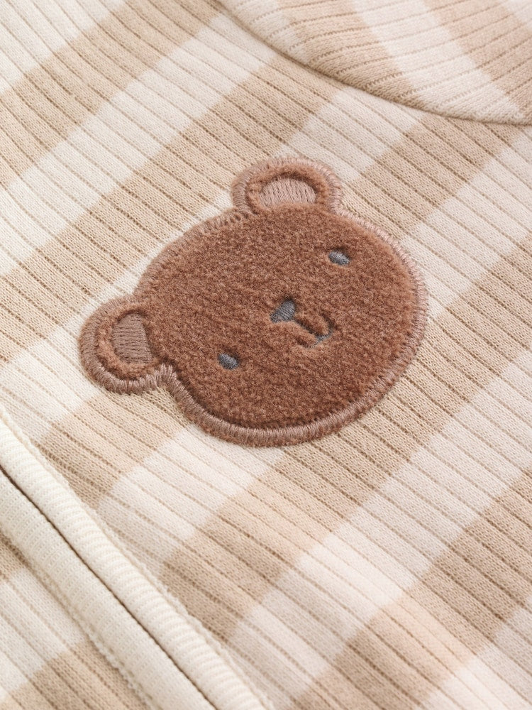 Brown Two Way Zip Baby Rompers 3 Pack (0mths-3yrs)