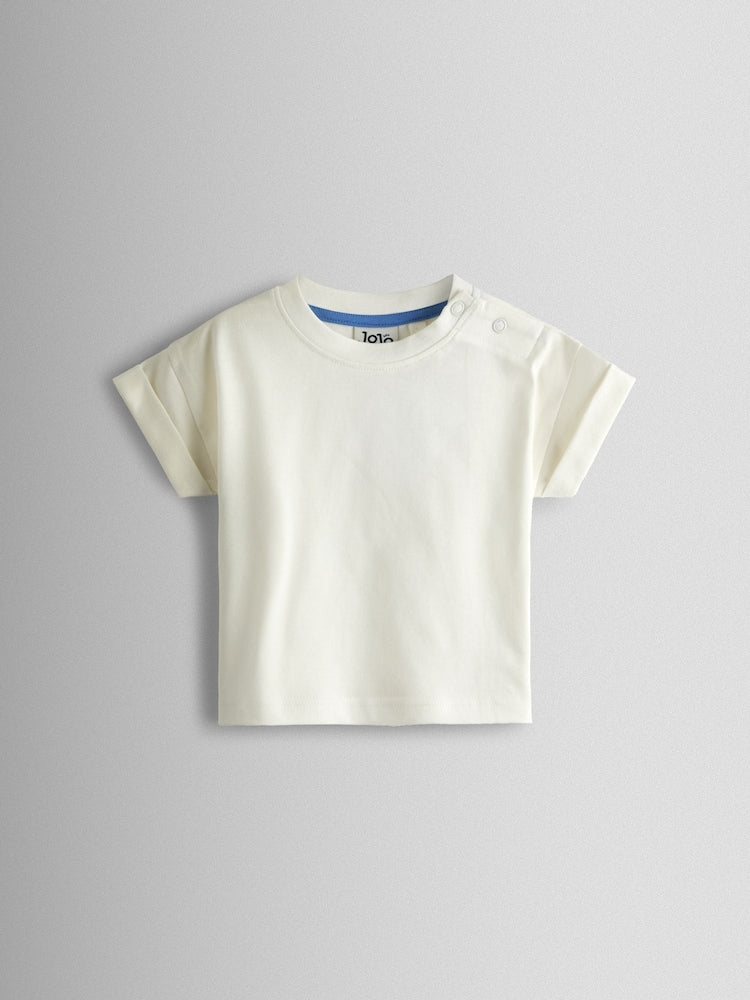 JoJo Maman Bébé Blue Boat 2-Piece Appliqué Stripe Dungarees & T-Shirt Set