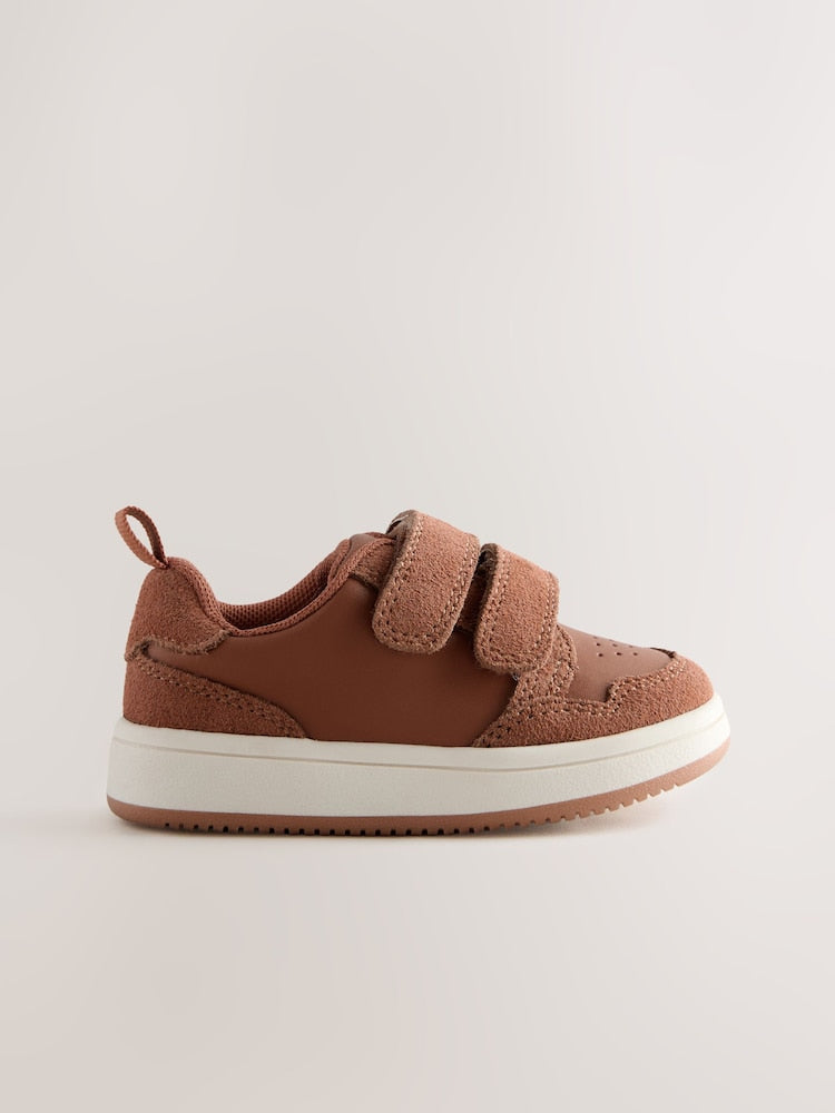 Tan Brown Wide Fit (G) Touch Fastening Leather First Walker Baby Shoes