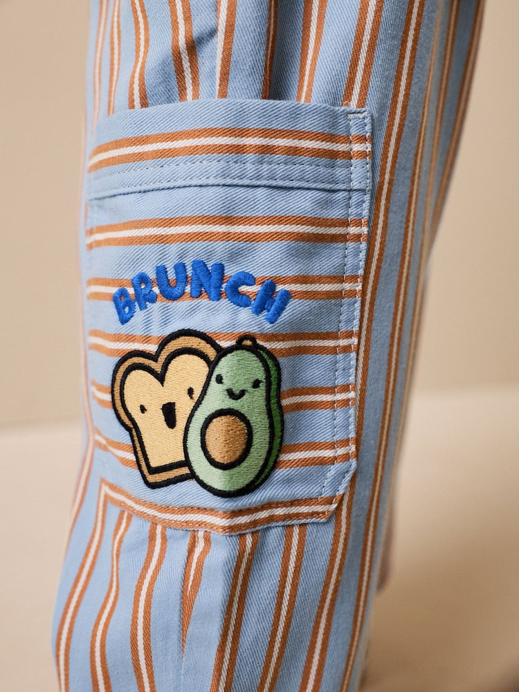 Blue/Rust Brunch Stripe