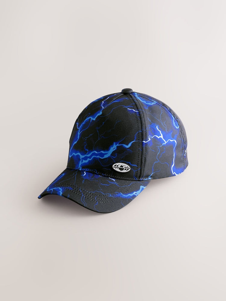 Black/Blue Lightning Bolt Baseball Cap (3-16yrs)