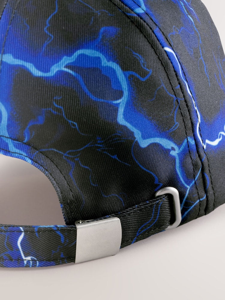 Black/Blue Lightning Bolt Baseball Cap (3-16yrs)