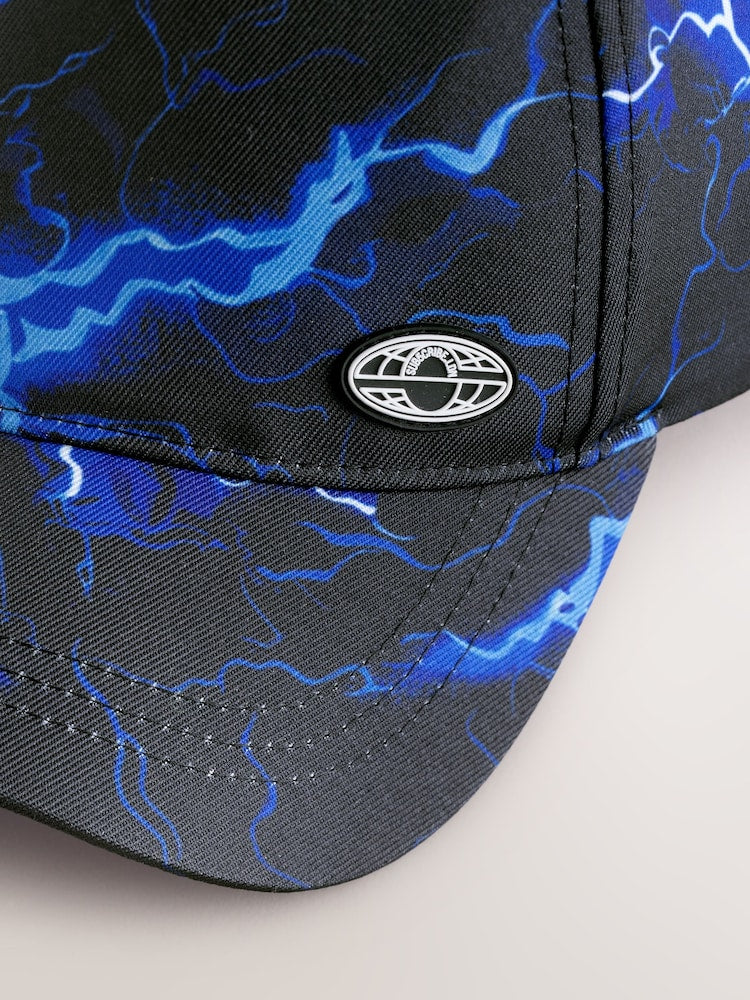 Black/Blue Lightning Bolt Baseball Cap (3-16yrs)