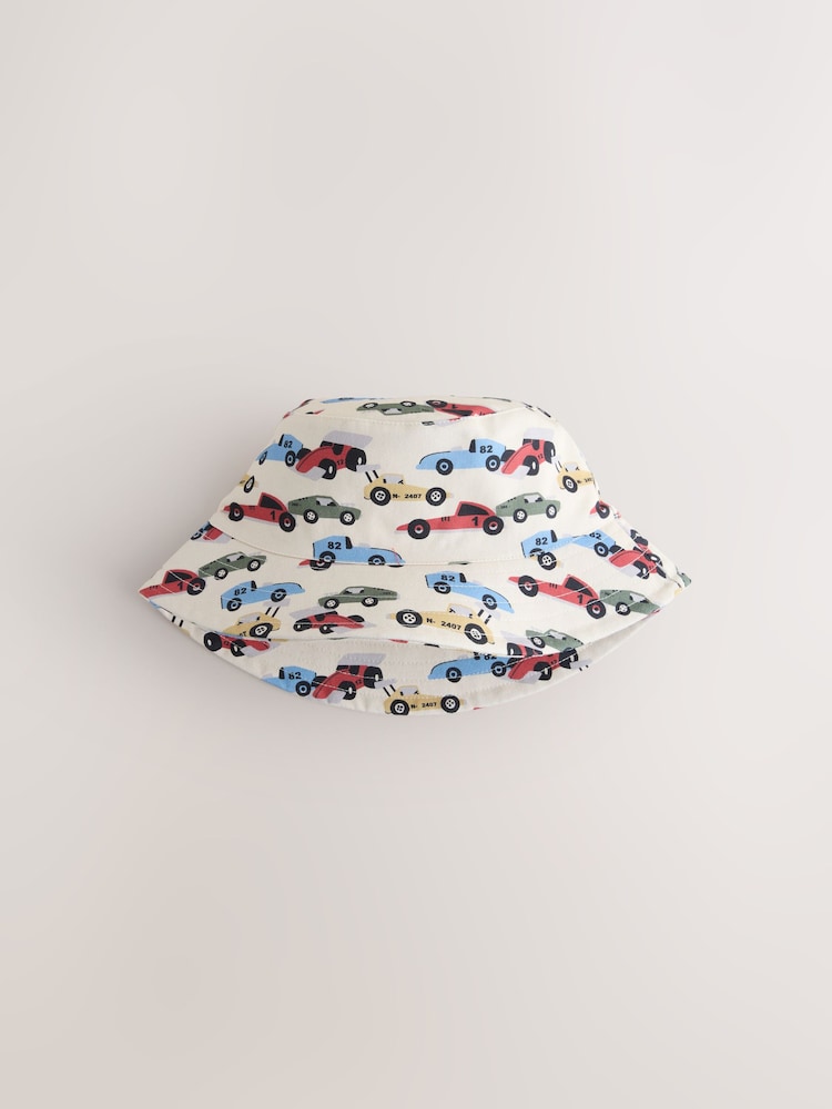 Cream/Blue Bucket Hats 2 Pack (3mths-13yrs)