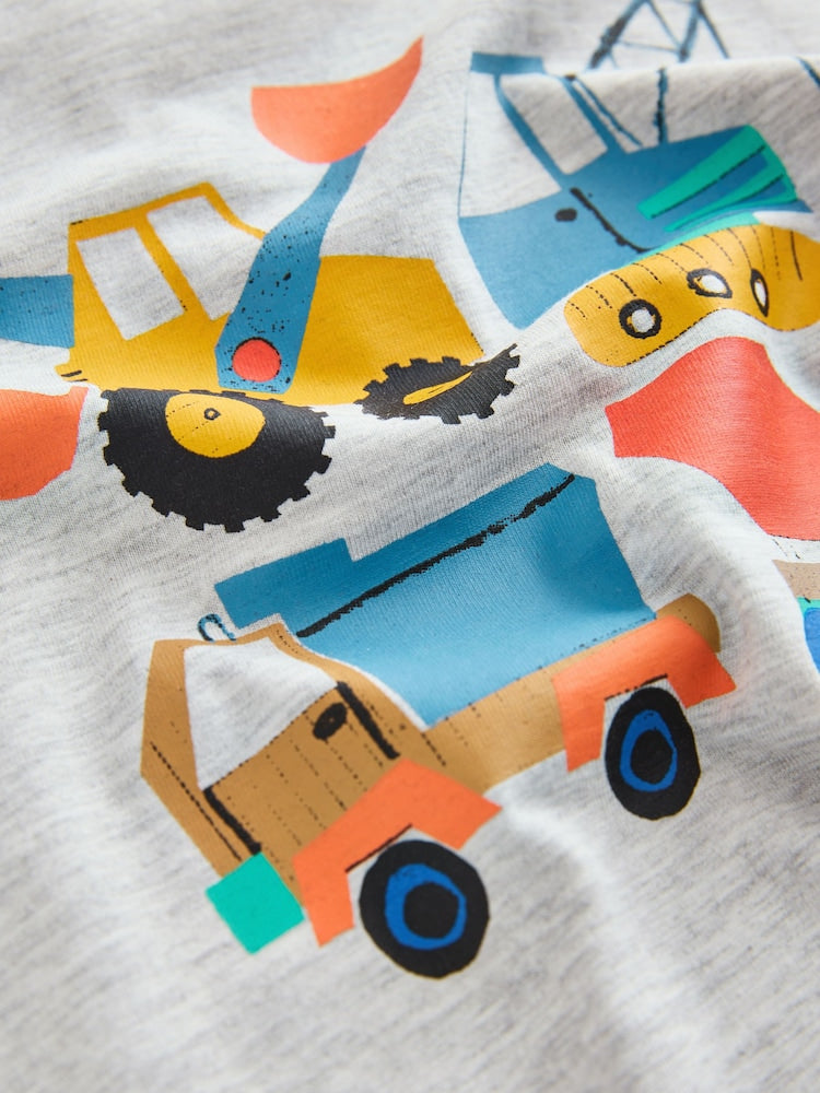 Grey Marl Digger Short Sleeve T-Shirt and Shorts Set (3mths-7yrs)