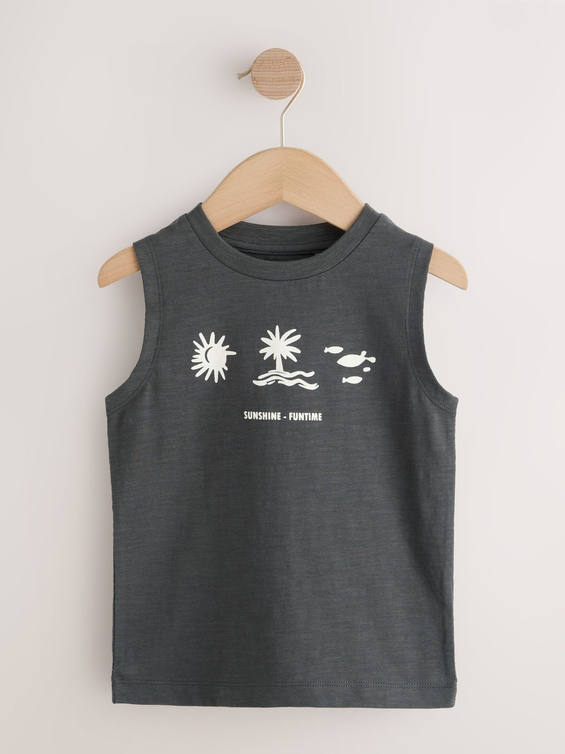 Black Palm Trees Graphic Vests 3 Pack (3mths-7yrs) - Size 3-6 Months (62-68cm)
