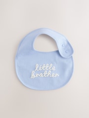 Blue Little Brother Baby Bibs 2 Pack - Size One