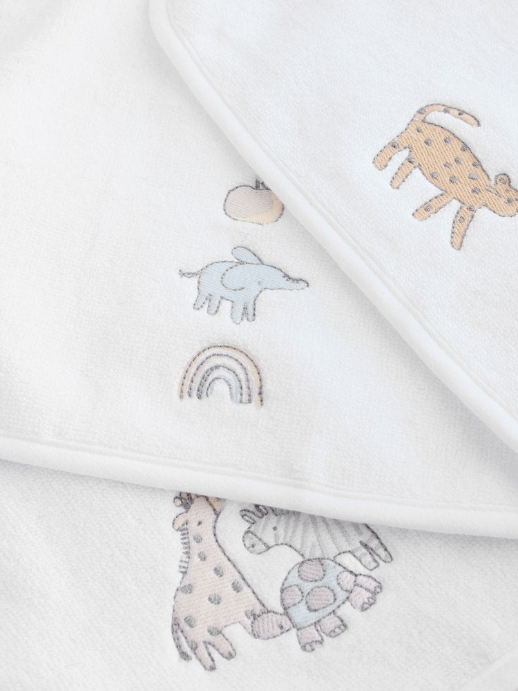 3 Pack Safari Animals Face Cloths