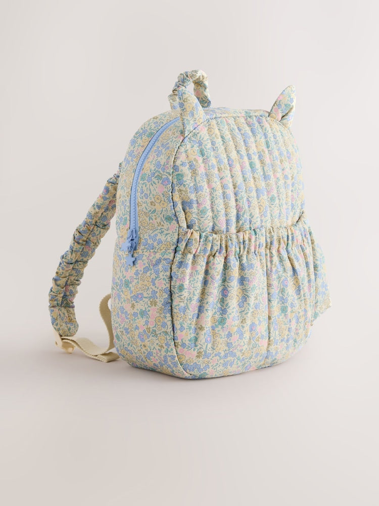 Floral Blue Ditsy Cat Backpack