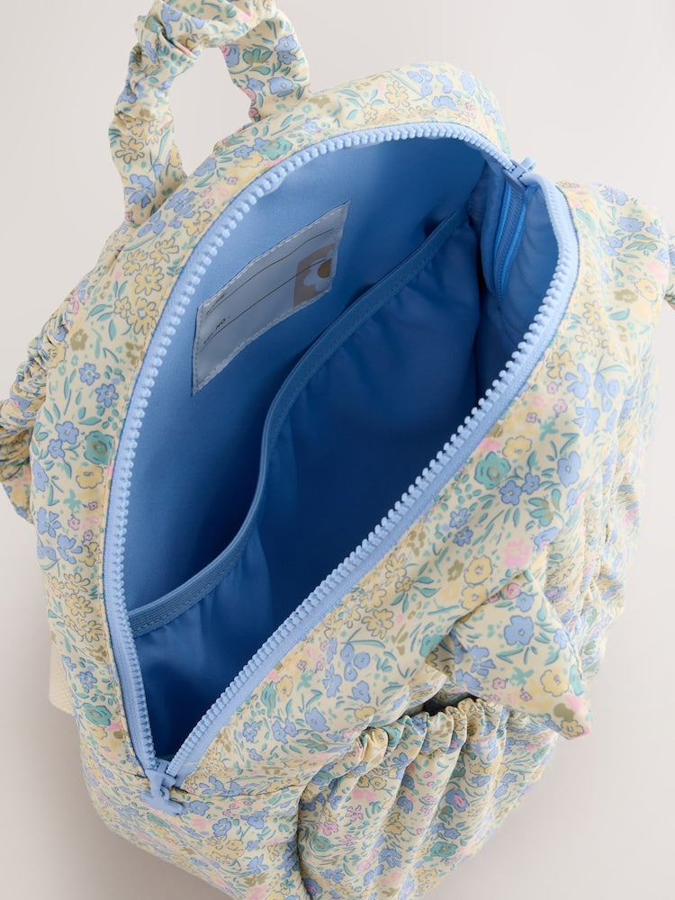 Floral Blue Ditsy Cat Backpack