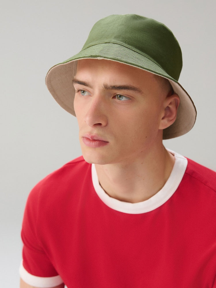 Khaki Green/Stone Linen
