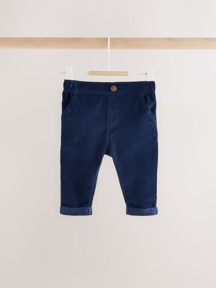 Blue/Cream Stripe Baby Collared Knitted Top and Trousers Set (0mths-2yrs)