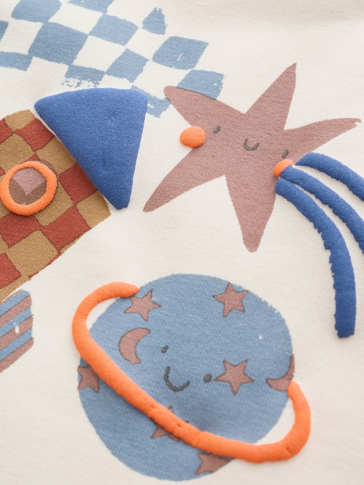 Neutral/Blue Space Top and Leggings Baby Set (0mths-2yrs)