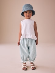 Blue/Ecru Gingham Bloomer Pullon Trousers (3mths-7yrs)