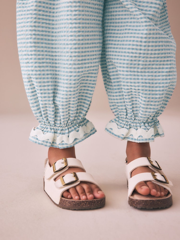 Blue/Ecru Gingham Bloomer Pullon Trousers (3mths-7yrs)