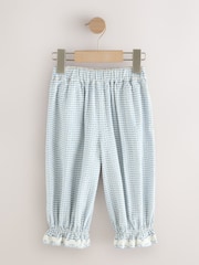 Blue/Ecru Gingham Bloomer Pullon Trousers (3mths-7yrs)