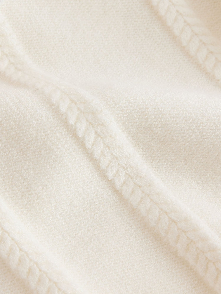 Baker by Ted Baker Cream 2 Piece Organza Collared Cable Knit Set - Size Newborn