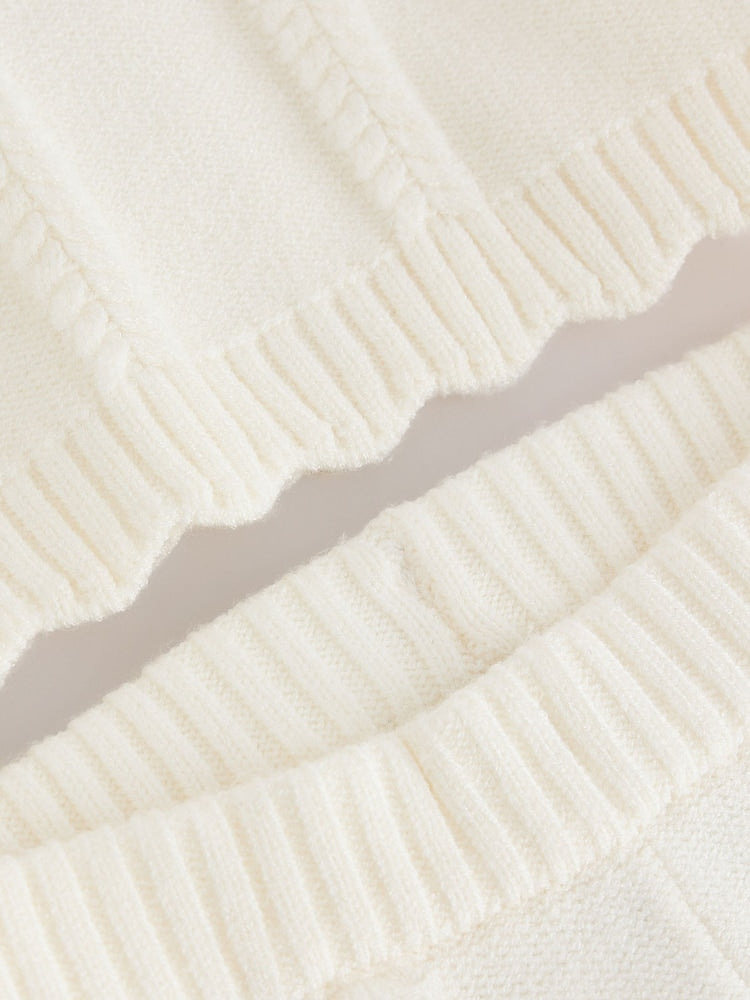 Baker by Ted Baker Cream 2 Piece Organza Collared Cable Knit Set