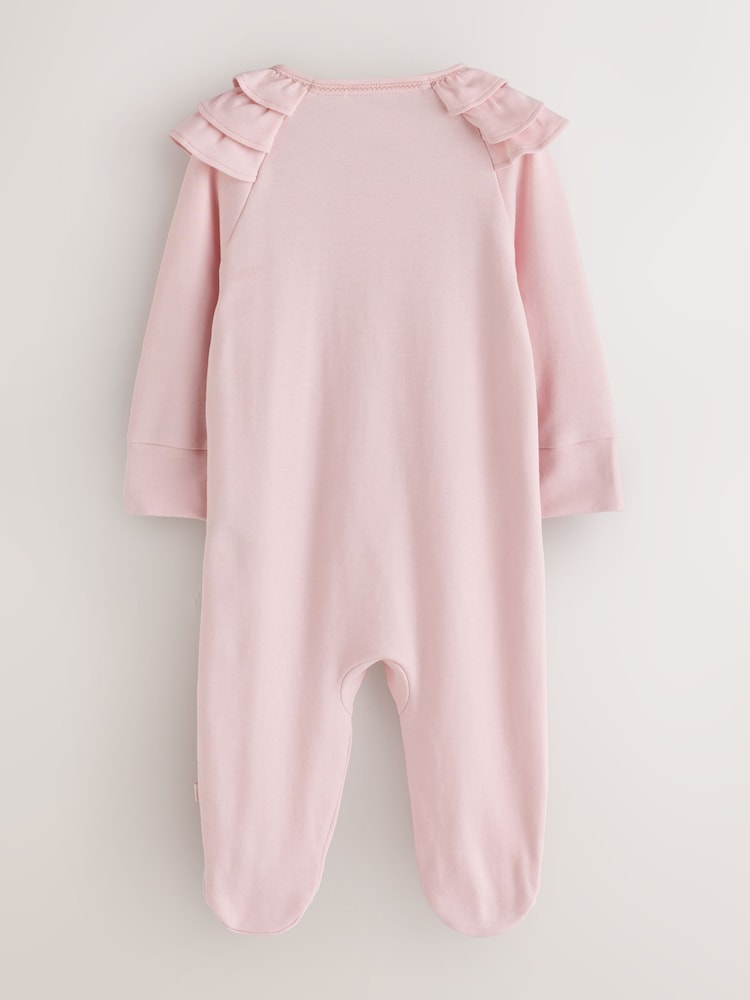 Baker by Ted Baker Burgundy Red Cotton Printed Sleepsuits 3 Pack