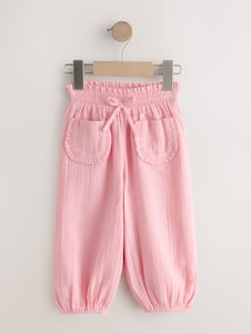 Cream/Pink Floral Ditsy Pull On Trousers (3mths-7yrs) - Size 3-6 Months (62-68cm)