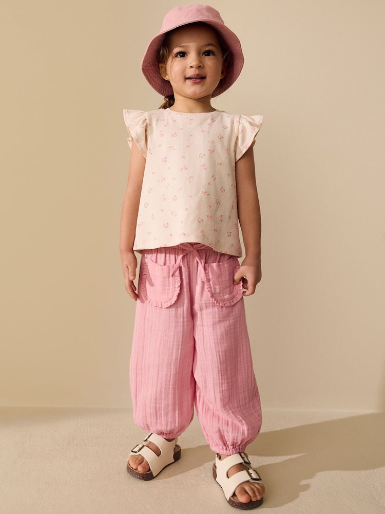 Light Pink Pull On Trousers (3mths-7yrs)