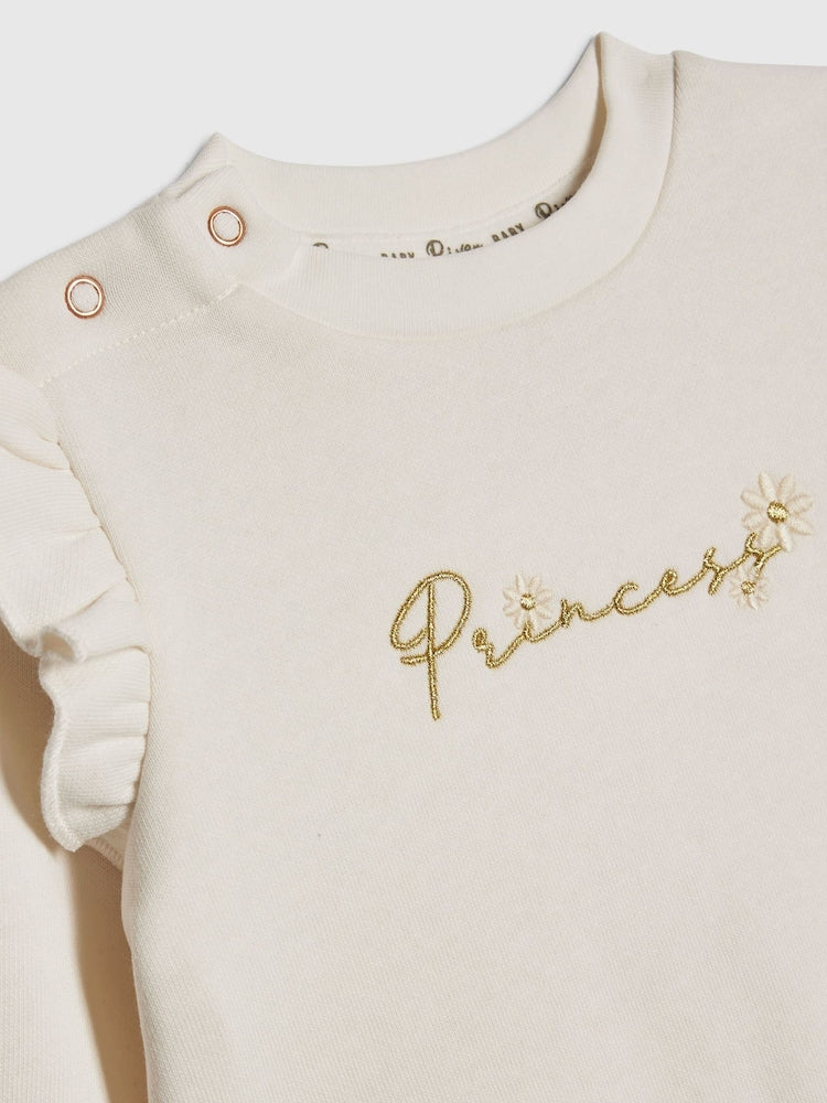 River Island Cream Broderie Sweatshirt & Leggings Set