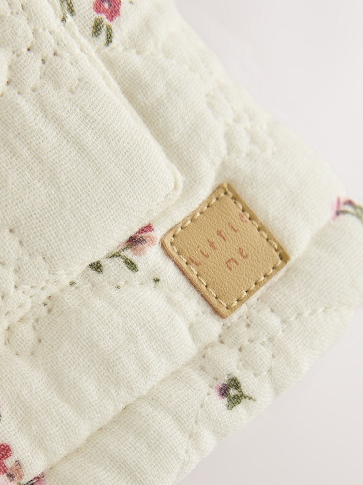 Ecru Floral Crinkle Popper Through Baby Jacket (0mths-2yrs)