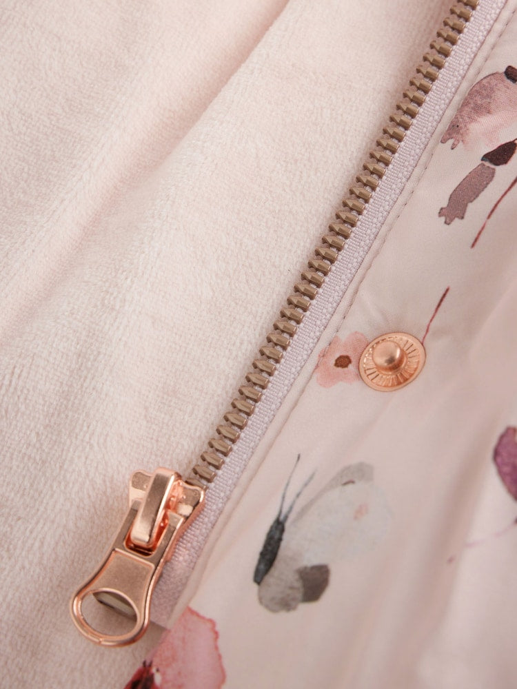 Watercolour Printed Bow Front Puffer Baby Jacket (0mths-2yrs)