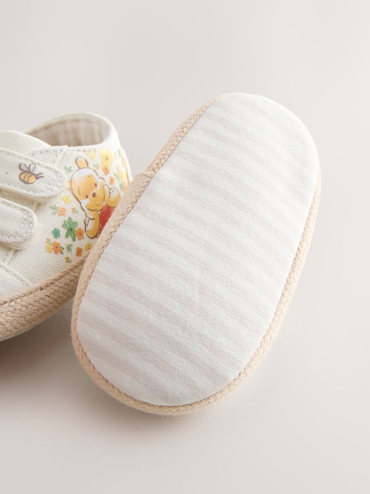 Neutral Winnie The Pooh Baby Trainers (0-24mths) - Size Upto 3 Months (50 - 62cm)