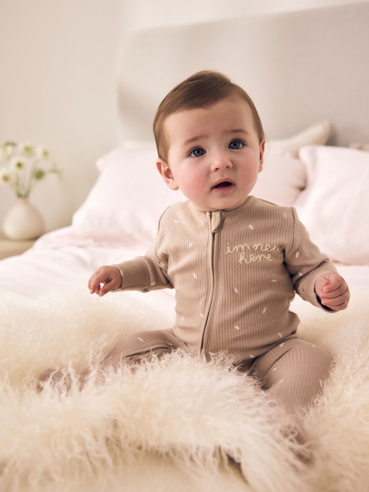 Neutral Milk Club Two Way Zip Baby Sleepsuits 3 Pack (0-2yrs)